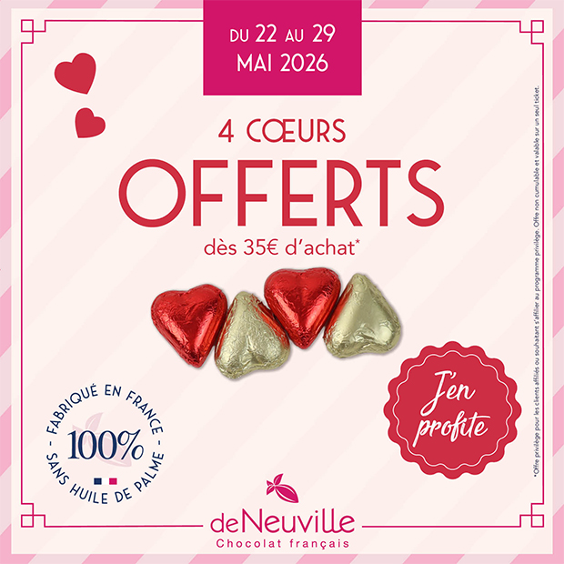 4 coeurs offerts dès 35€ d'achat