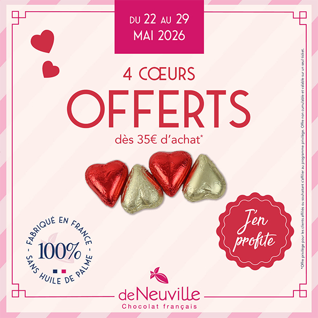 4 coeurs offerts dès 35€ d'achat